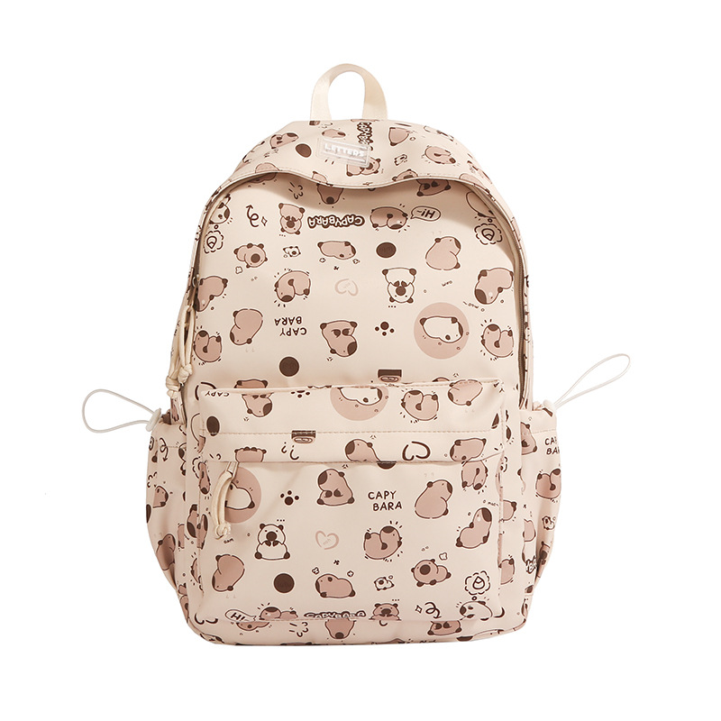 A new high-appeal, fresh and cute printed schoolbag for junior and senior high school girls, simple, lightweight and versatile, with a large capacity backpack Item Picture