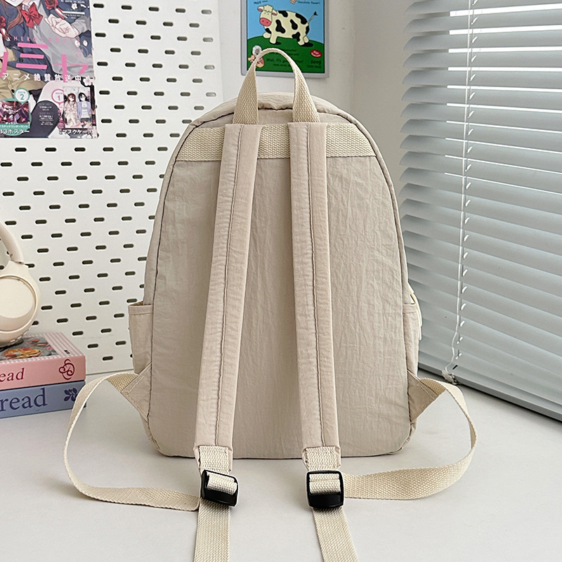 A new Korean-style Instagram backpack with a high level of appearance, fresh and sweet macaron color, is simple, lightweight and has a large capacity for women Specification drawing