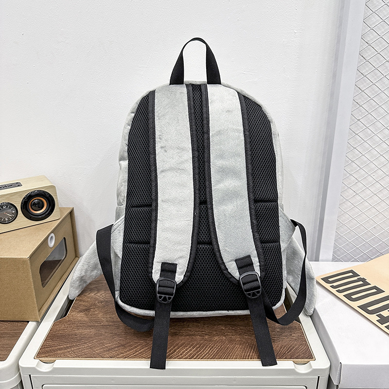 Shadow Niche Backpack, men's plush cartoon backpack, Women's large-capacity junior high school, senior high school and college style schoolbag details Picture