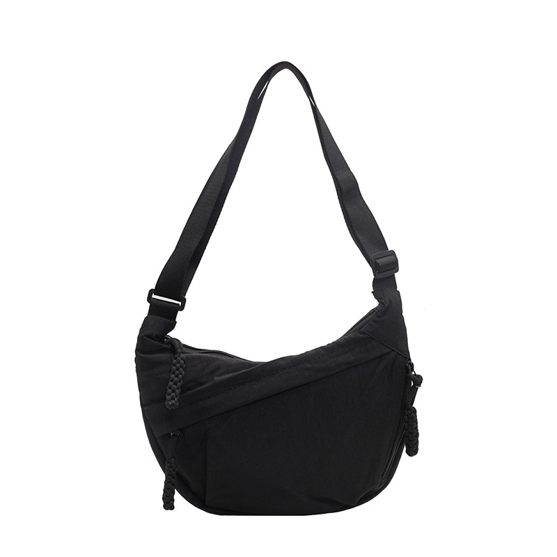 Large-capacity commuting crossbody canvas bag for women, Spring 2025 new style, casual and versatile, student dumpling bag Item Picture