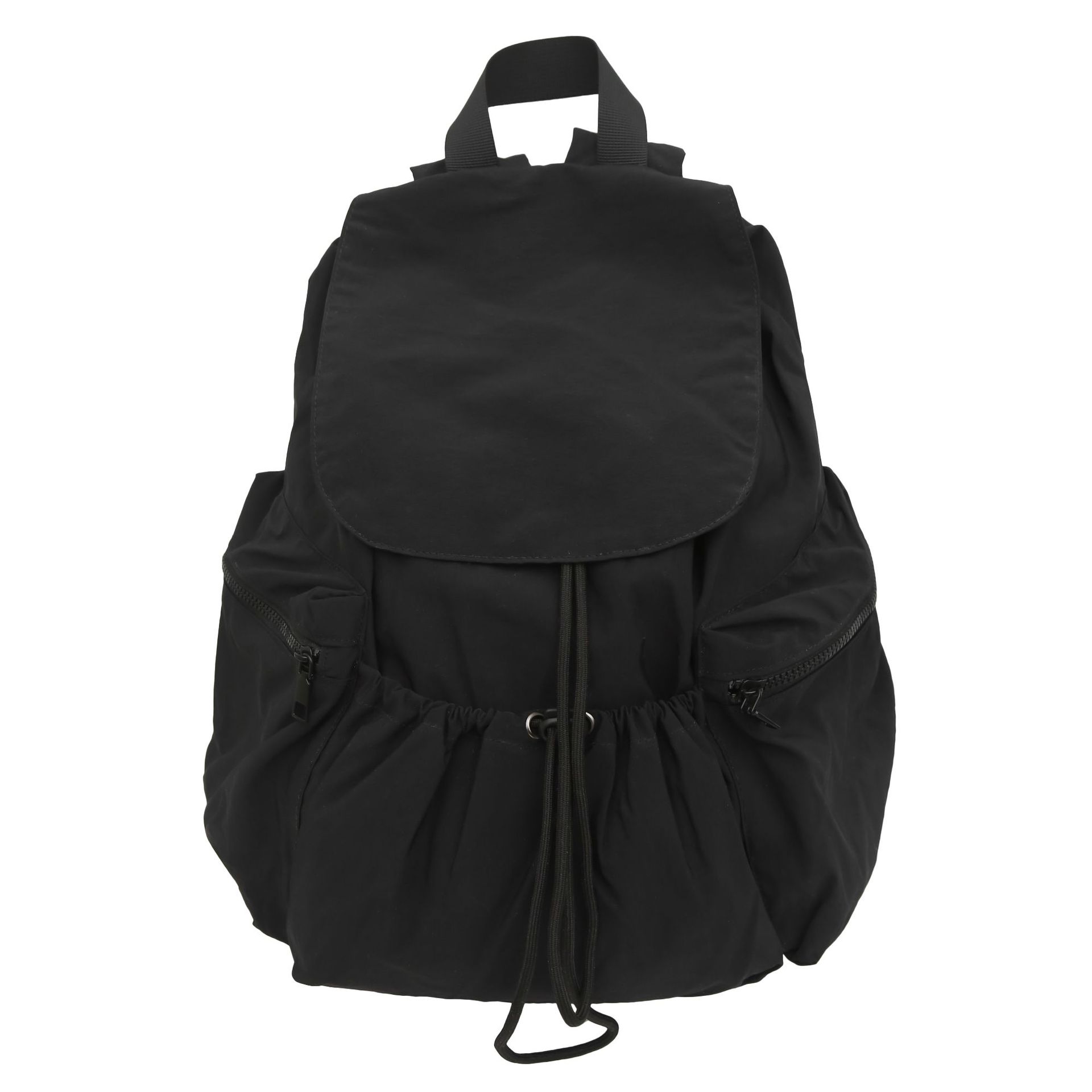 Ultra-light water-washable nylon commuting single backpack with drawstring, simple and versatile for daily use, portable and casual student schoolbag Item Picture