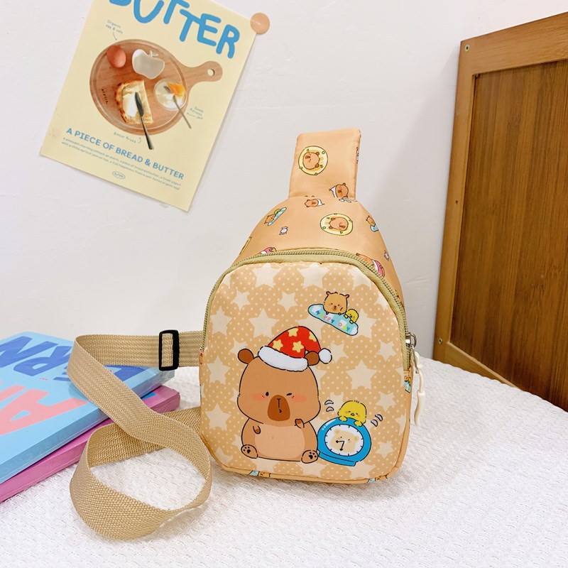2025 New children's chest bag with cartoon print, cute single-shoulder crossbody bag, casual loose change storage bag for boys and girls details Picture