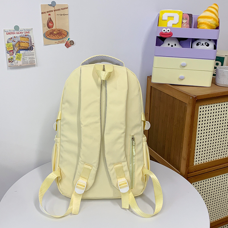 College-style schoolbag, cute transparent pain bag for female junior high school students, large-capacity computer backpack, lightweight student backpack, trendy Specification drawing