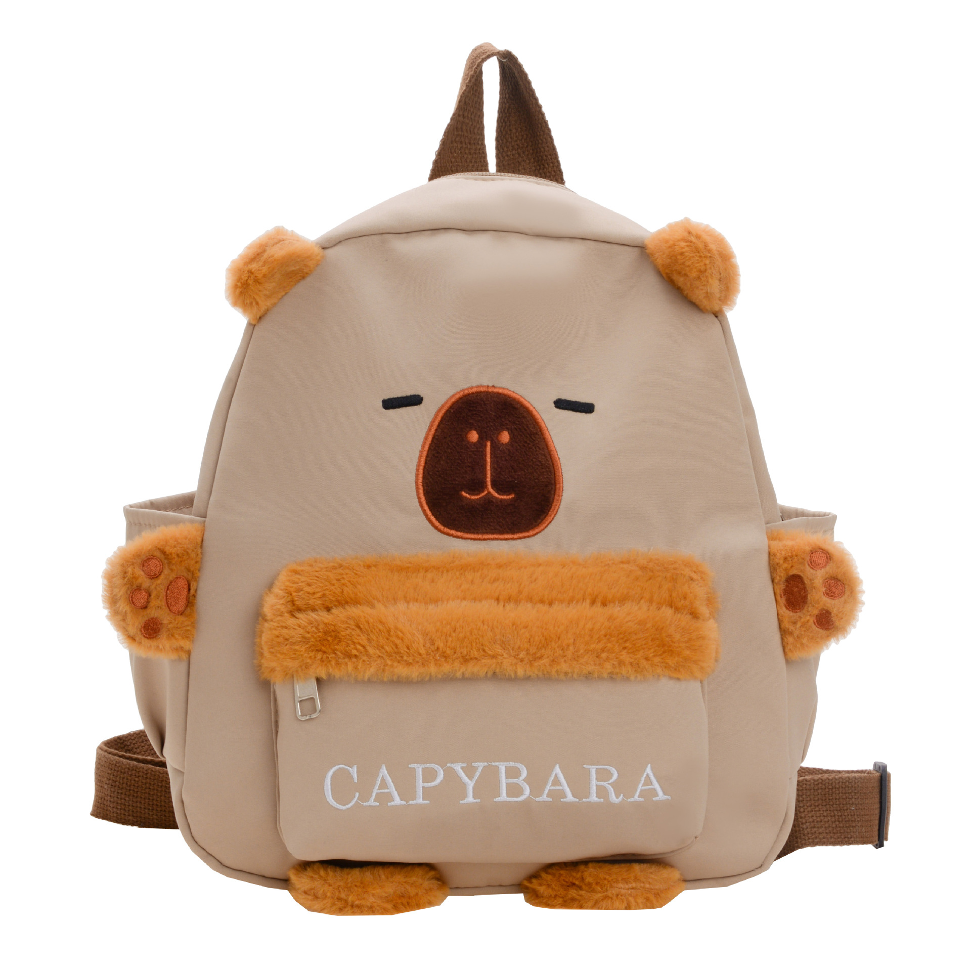 New canvas backpack, cartoon backpack for primary school students, Kabibara ugly and cute bag, casual and adorable bag Item Picture