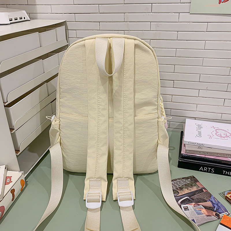 A new high-appearancy-level dopamine macaron color casual, simple and lightweight backpack for middle and high school students from Japanese Instagram Specification drawing