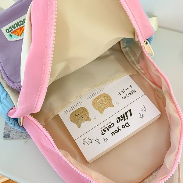 Japanese-style Instagram cute and lightweight children's travel backpack with high appearance level, ice cream color matching soft girl travel backpack Application Scenario