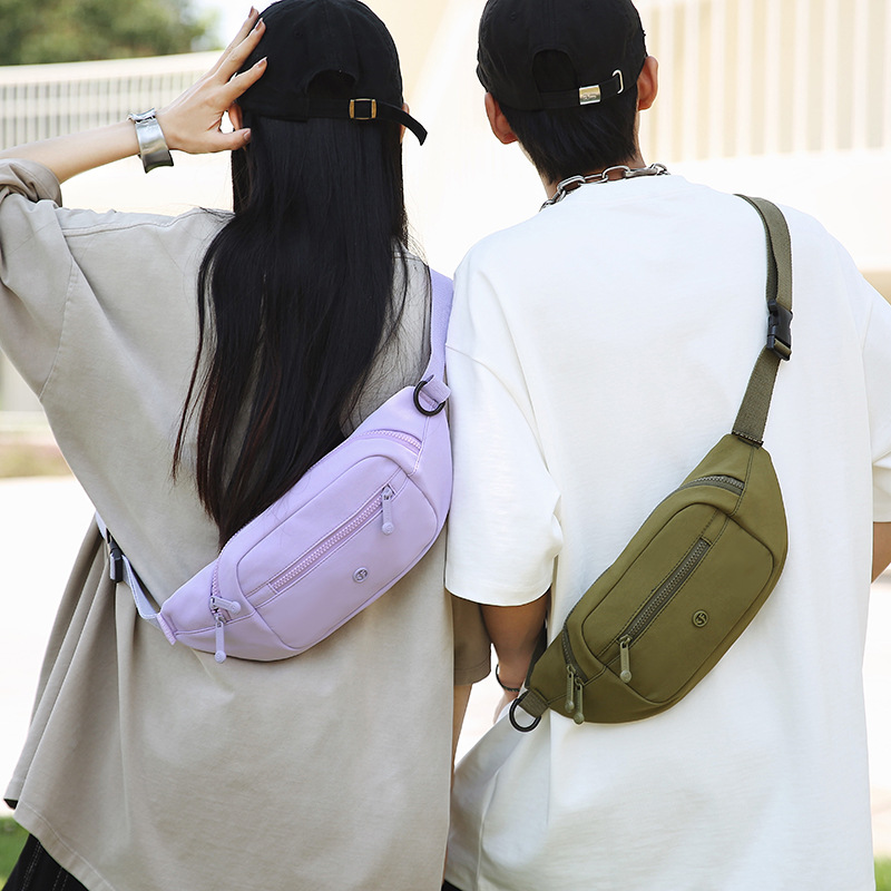 Teenagers' crossbody bag, men's trendy sporty and casual small waist bag, 2025 Summer new outdoor cycling single-shoulder bag full figure