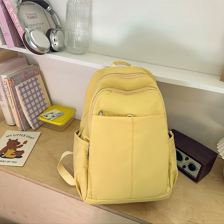 New Dopamine lightweight double-shoulder solid color backpack for female high school students, outdoor travel computer backpack for Spring 25 Application Scenario