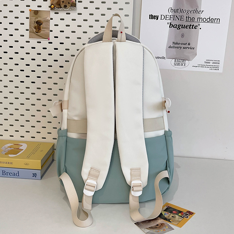 2024 New high-quality, lightweight and lightweight schoolbag for female students, casual travel, color-matched backpacks for junior and senior high school boys Specification drawing
