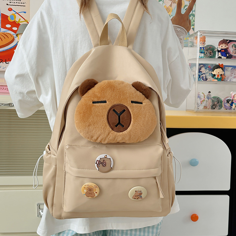 A new high-appeal, fresh and cute cartoon bear backpack for primary and secondary school students, a casual, lightweight and large-capacity backpack details Picture