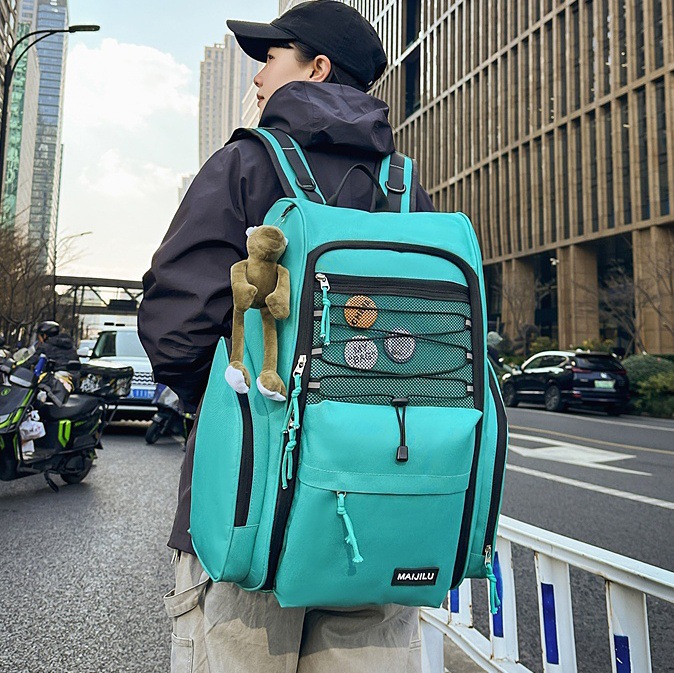 Men's large-capacity functional outdoor leisure hiking bag, college and high school student schoolbag, women's computer bag, trendy full figure