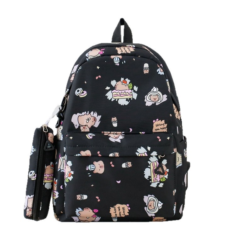 New nylon durable bag, cute Capibara, large-capacity casual middle school backpack for girls wholesale Item Picture