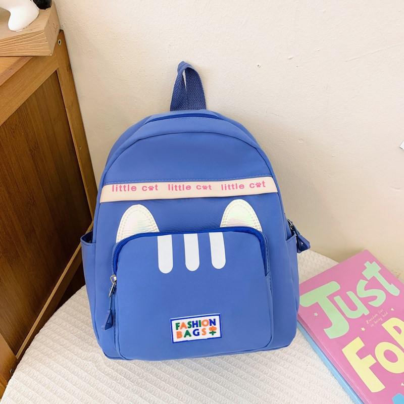 2025 New children's schoolbag, cute little ears, double-shoulder backpack for boys and girls in kindergartens, color-blocked backpack for kids Specification drawing