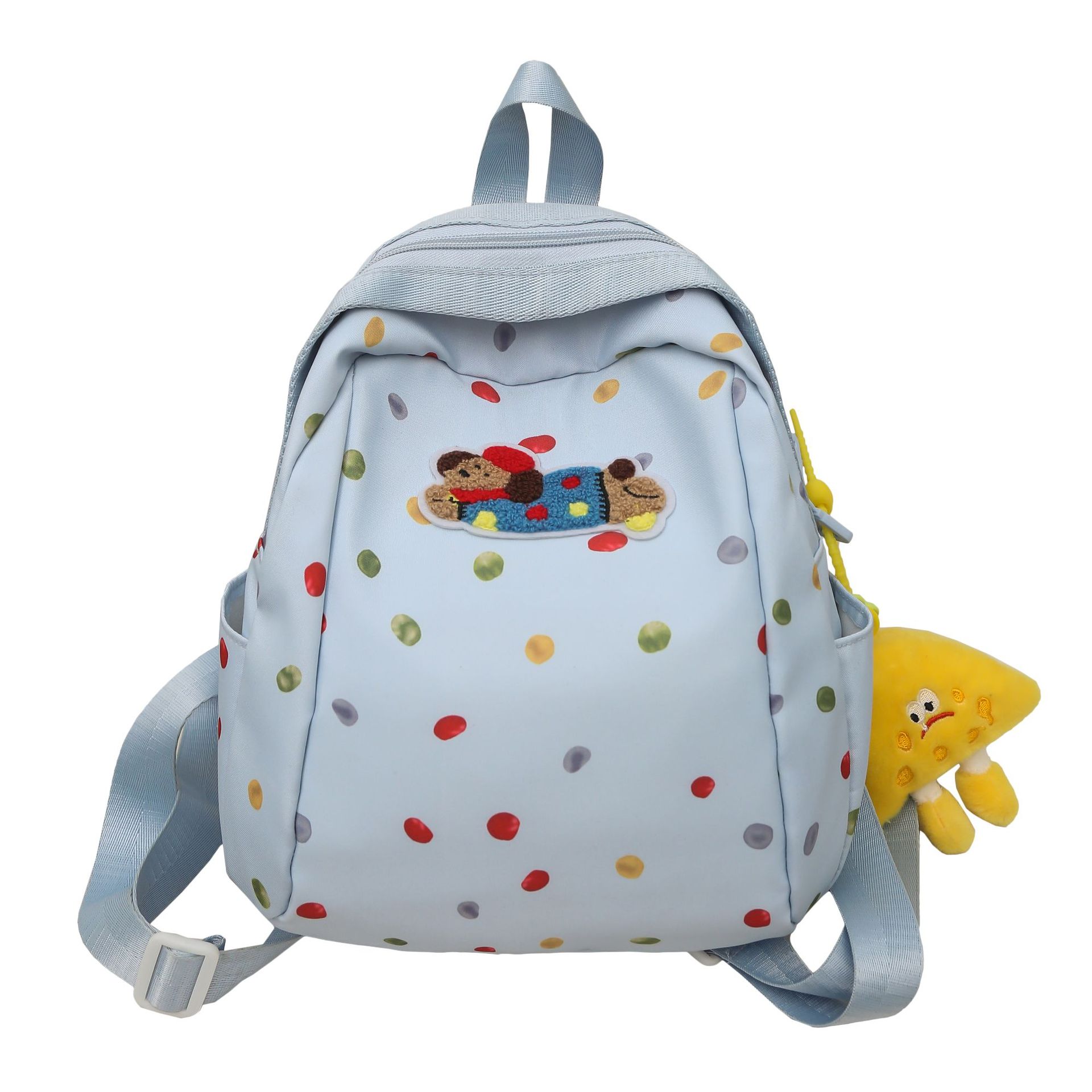 New high-appeal, cute polka dot backpack with a school style, large-capacity, versatile schoolbag, and a simple, lightweight Korean-style backpack Item Picture