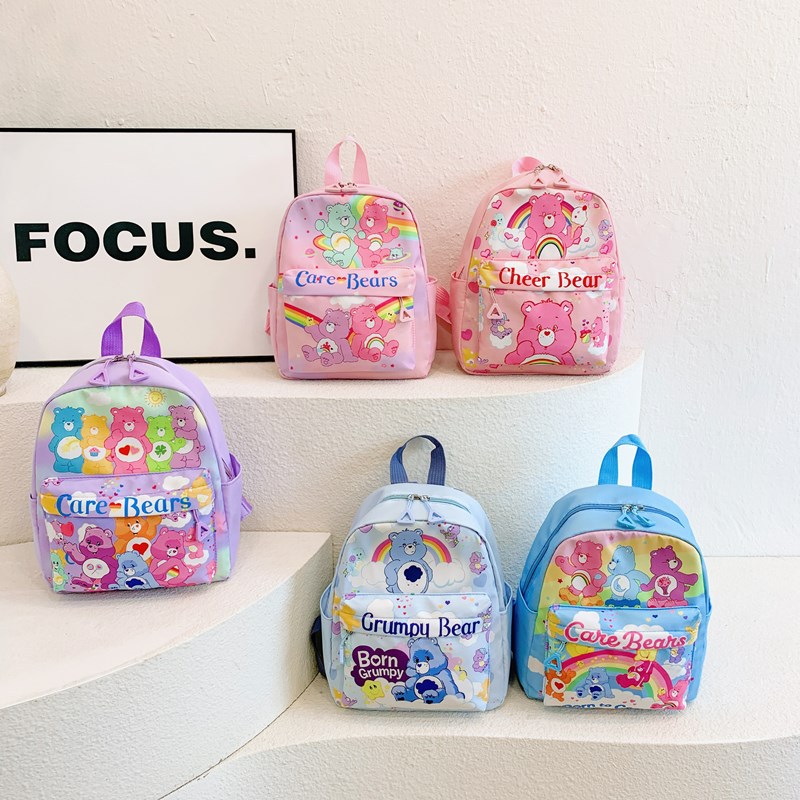 New winter children's schoolbags, cute and stylish cartoon little bear backpacks for kindergarten girls, casual snack backs full figure