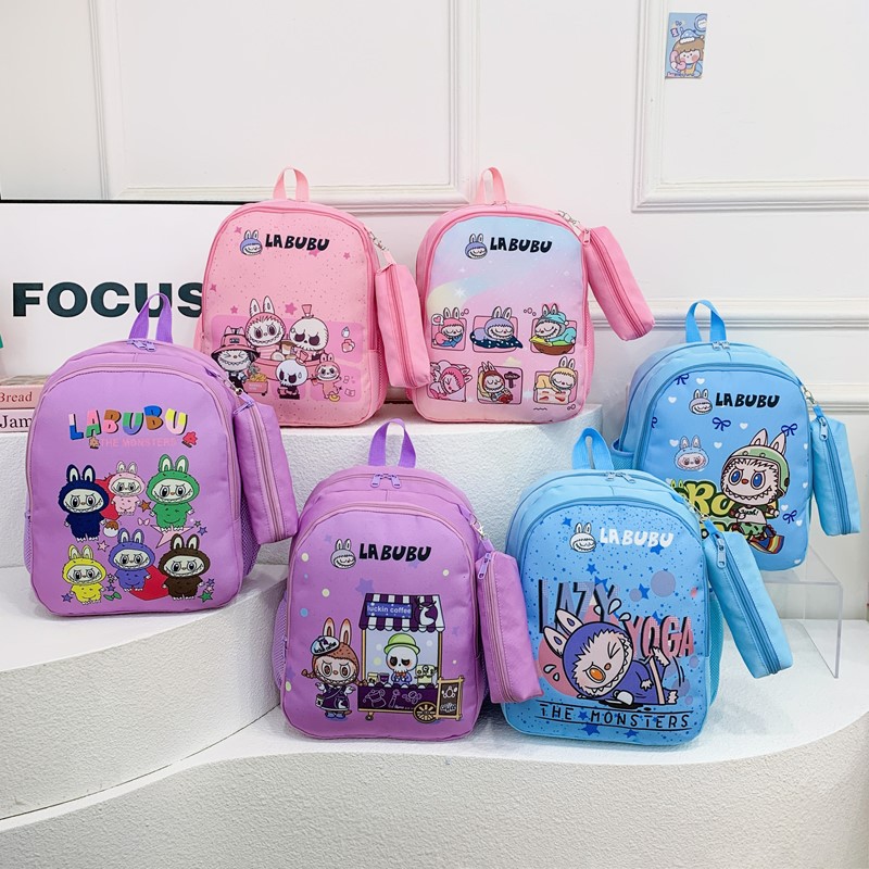 The 2025 summer new children's schoolbag is cute and stylish for girls. It's a cartoon printed small backpack for kindergartens full figure