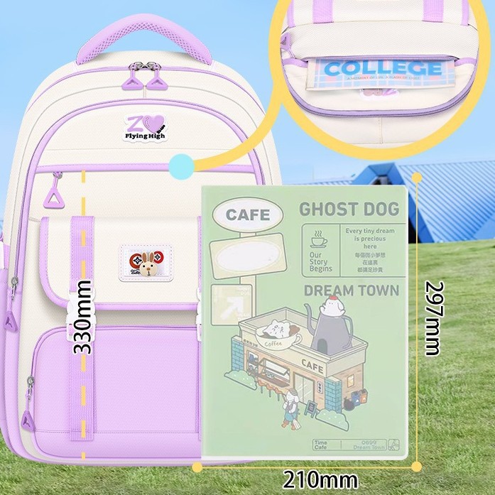 Shaodong Factory children's schoolbags for girls, primary school students, girls, junior high school students, backpacks for girls, large capacity, lightweight, high appearance level details Picture