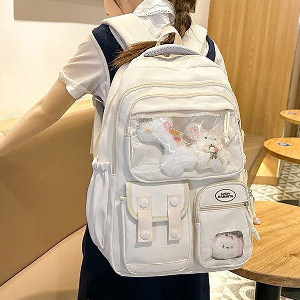 New college-style ins sweet and cute schoolbag for junior and senior high school students, high appearance level, large-capacity backpack for grades 3-5 details Picture