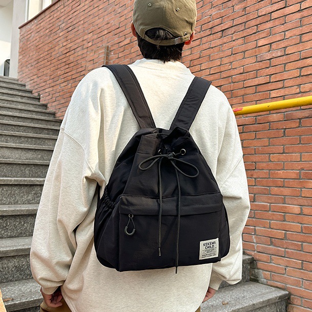 Multi-purpose drawstring drawstring bags, schoolbags, single-shoulder bags for female college students, lightweight class backpacks, and niche couple backpacks full figure