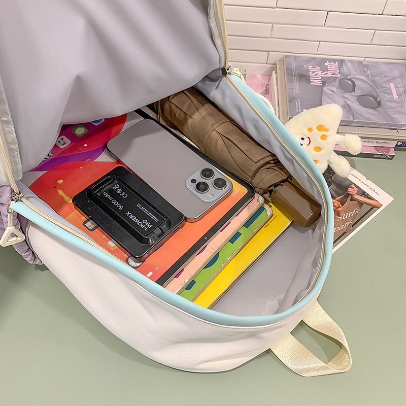 The new high-appearance-level college style backpack for junior and senior high school students is fresh, cute, casual, simple and has a large capacity Application Scenario