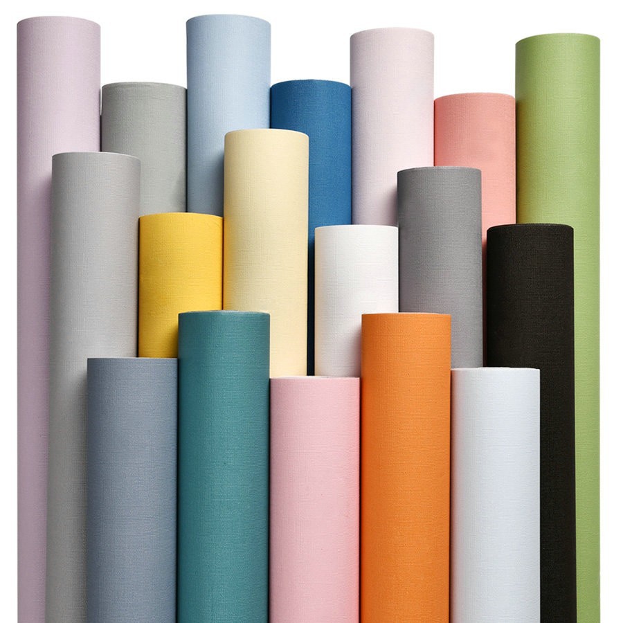Cream-colored wallpaper, self-adhesive, waterproof and moisture-proof, cabinet color change film, wardrobe desktop, dormitory renovation background, wall paper Application Scenario