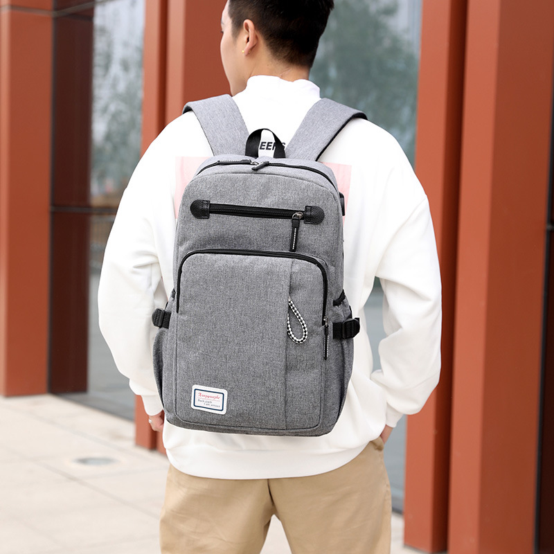 Cross-border casual backpacks, men's waterproof computer backpacks, men's large-capacity travel bags, Oxford cloth student schoolbags full figure