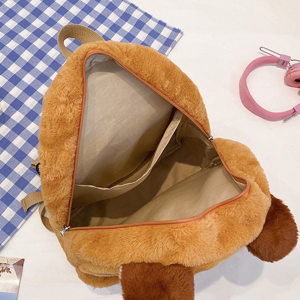 Cute cartoon bear plush backpack, new autumn and winter style soft girl children's backpack, fluffy girls' bag Application Scenario