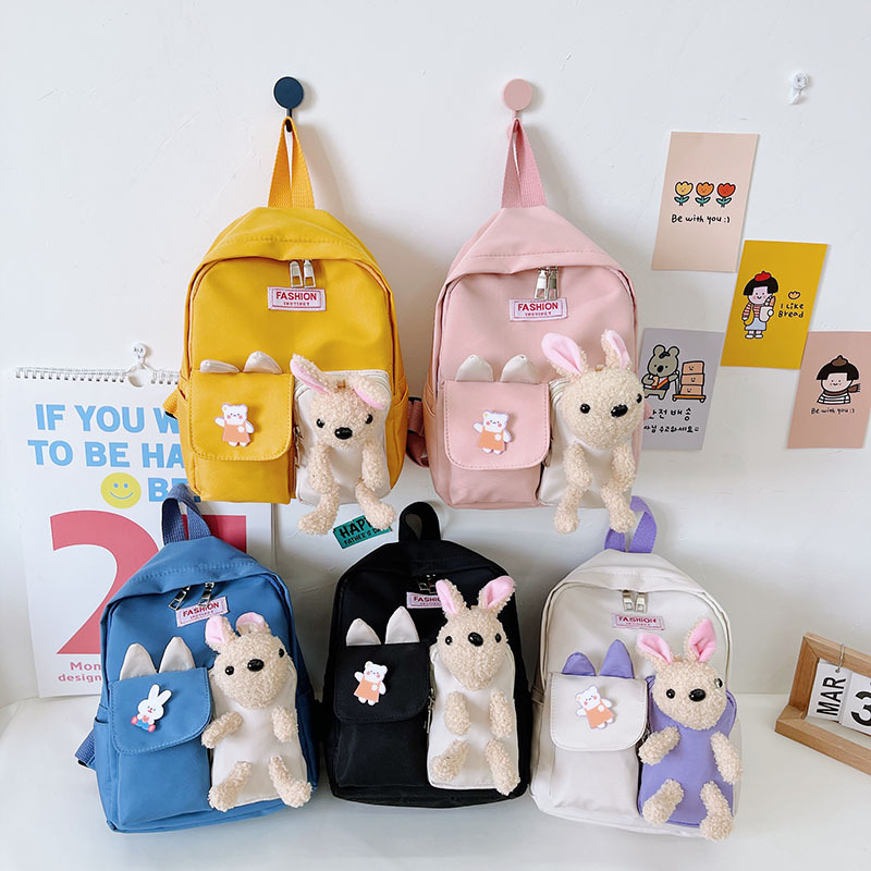 New cartoon little rabbit early education children's schoolbag, cute baby casual backpack for boys and girls in kindergarten small class full figure