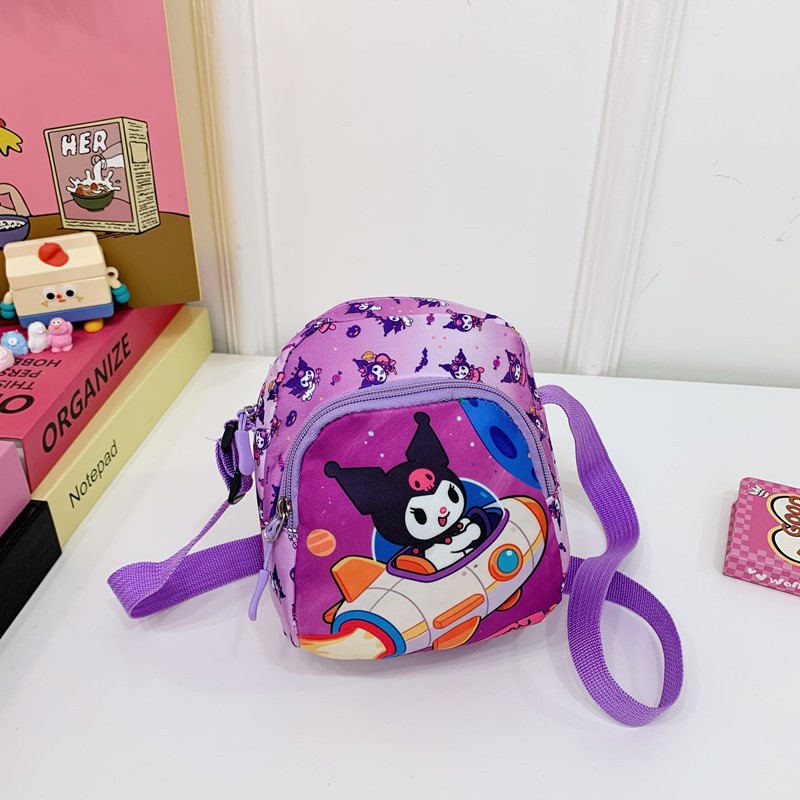 Cartoon Children's Coin Purse 2025, Cute Kuromi Casual small chest Bag for girls, Stylish crossbody bag for outdoor outings details Picture