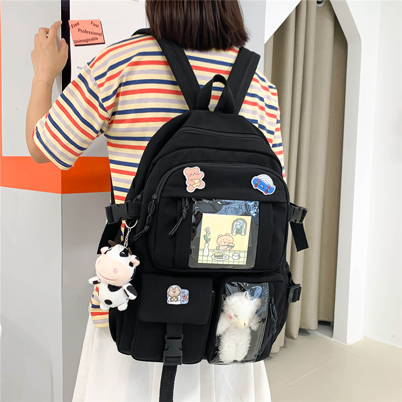 New Korean-style fashionable backpacks for girls, trendy backpacks for students in grades three to six, and wholesale backpacks for junior high school students Specification drawing