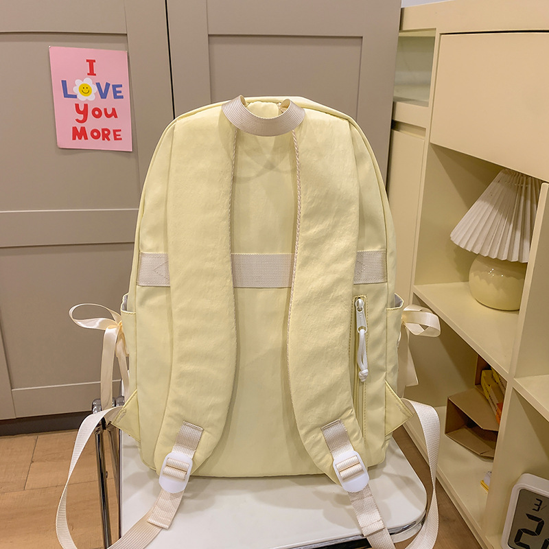 Forest-style large-capacity backpack for girls, ins bow, soft girl, versatile transparent pain bag for girls, student schoolbag for classes Specification drawing