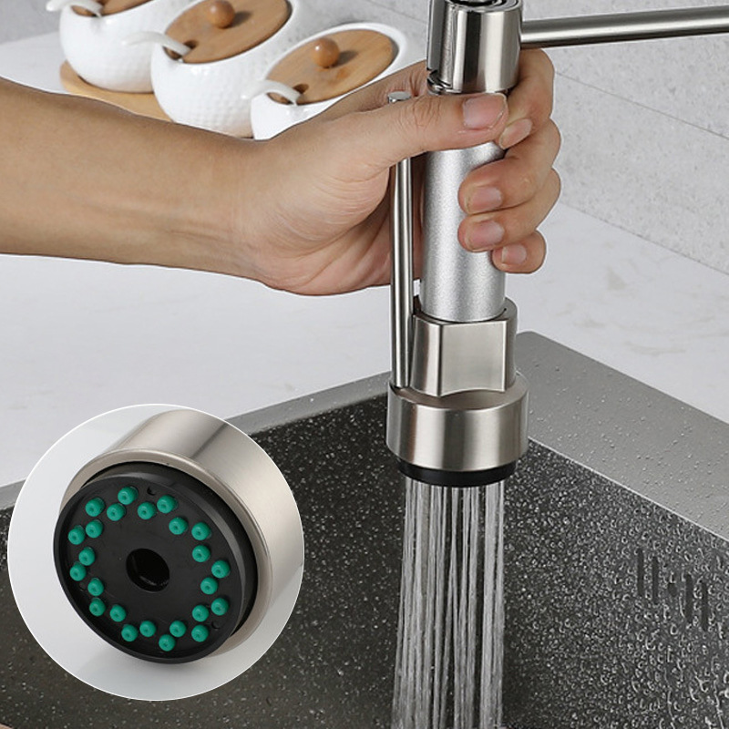 Cross-border exclusive spring kitchen hot and cold water faucets, kitchen sinks, dishwashing basins, and rotating dual-function faucets Application Scenario