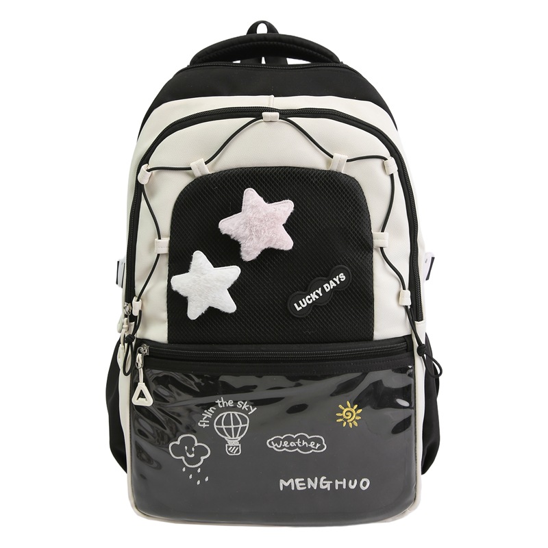 A new Japanese-style bag with a high level of appearance, fresh and sweet, color-blocking and patchwork, and a large-capacity backpack for a 2D girl Item Picture