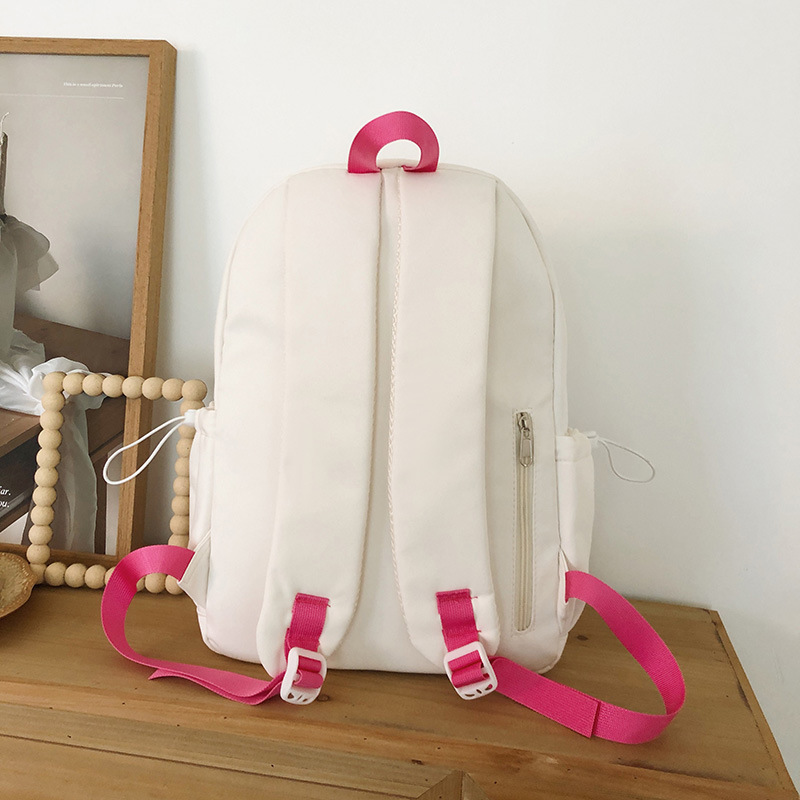 A new high-appeal cartoon girl style Japanese-style Instagram fresh and color-blocking backpack for junior and senior high school students Specification drawing