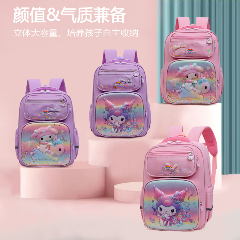 The new schoolbag for kindergarten girls in grades one, two and three is lightweight, cute, with a large capacity and high appearance level full figure