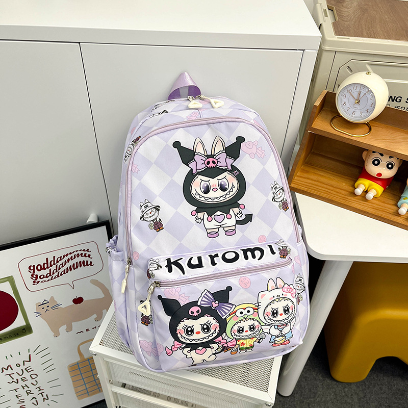 Sanrio cartoon backpack for children, Kuromi student backpack, cute printed kindergarten backpack details Picture