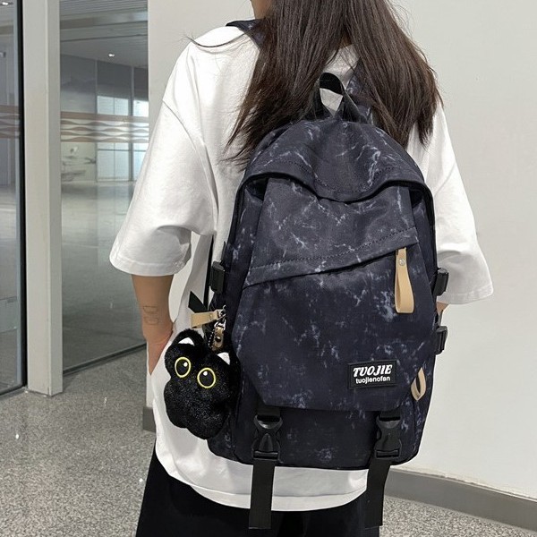 New high-appearance-level ins gradient color schoolbag for couples, casual, simple, lightweight, versatile for commuting, large-capacity backpack details Picture