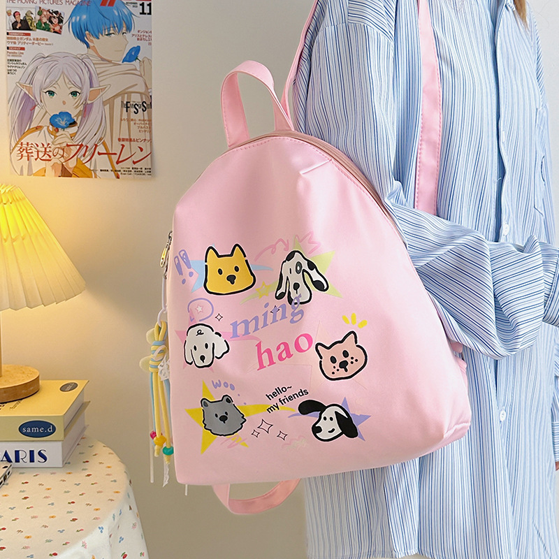 New cute cartoon girl backpack, high school girls' appearance level, cute cat graffiti children's spring outing and study tour small backpack full figure