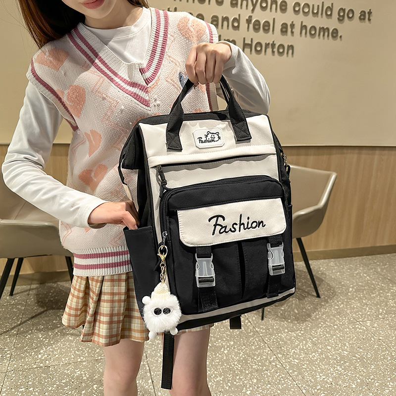 A large-capacity schoolbag with a school style for girls, a new American-style student niche schoolbag for commuting and leisure travel in 2025 details Picture