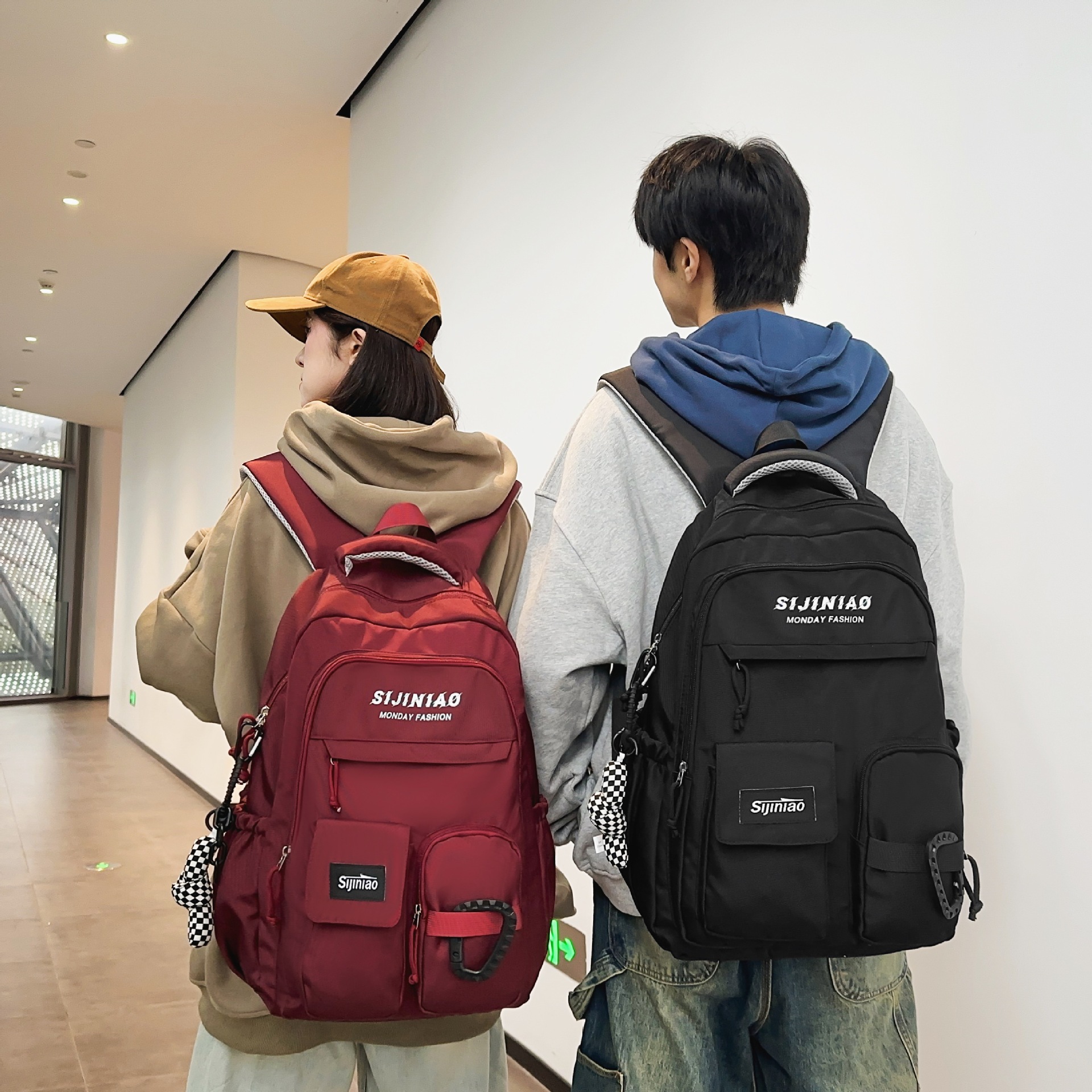 Trendy brand sturdy and durable backpacks for men, Korean style ins workwear, cool and stylish couple outdoor sports and travel backpacks details Picture