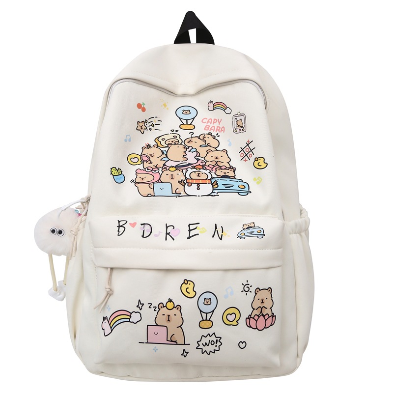 Schoolbag for girls, high school students, high appearance level, large-capacity graffiti backpack, cute Instagram, lightweight backpack for primary and secondary school students Item Picture
