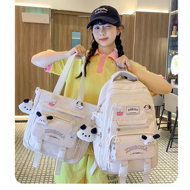 Fashionable, versatile, cute and sweet backpack, multi-functional crossbody bag, and tutorial bag for middle school and college students full figure