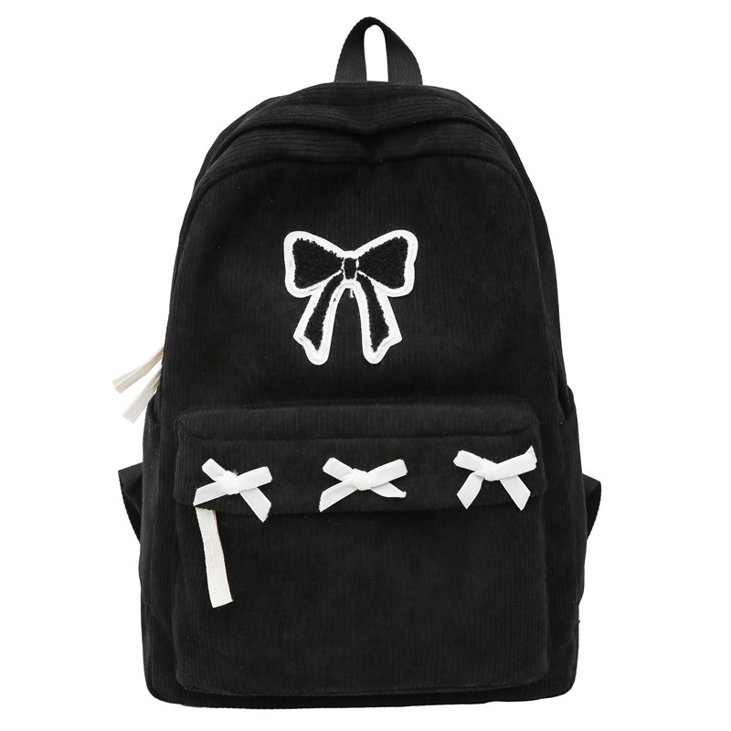 2024 New schoolbag for junior high school girls, high appearance level bow backpack, Korean-style lazy style college student backpack for girls Item Picture