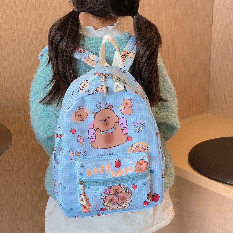 New 2024 large-capacity children's backpack featuring cartoon backpacks for boys and girls with leather print for kindergarten babies Application Scenario