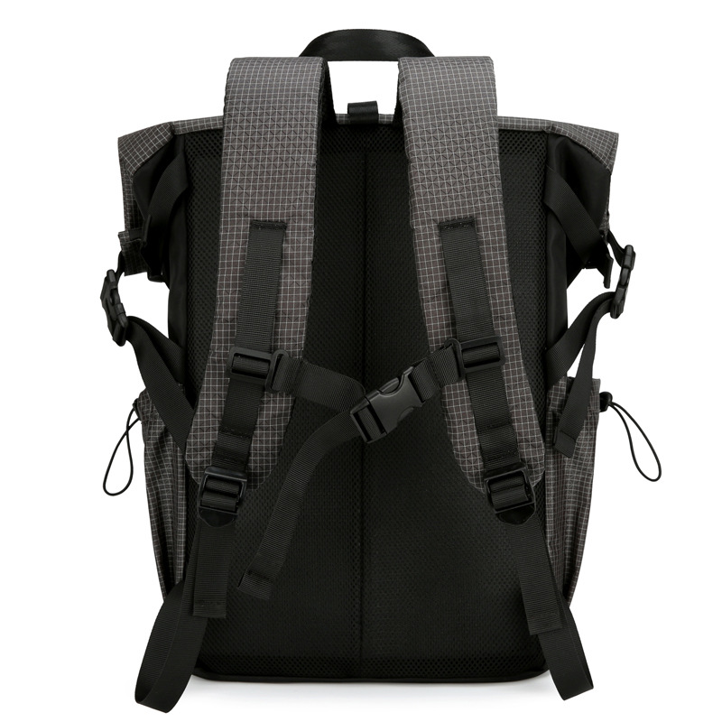New cross-border men's rolled-up backpack, nylon folding rolleable backpack, large-capacity college student schoolbag for men Application Scenario