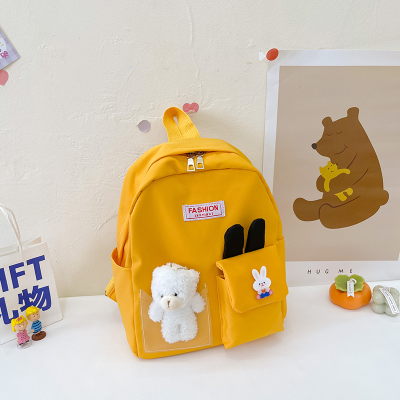 New cartoon little rabbit early education children's schoolbag, cute baby leisure kindergarten small class boys' and girls' backpack Specification drawing