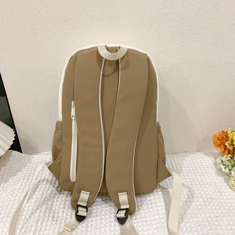 College-style large-capacity backpack, Korean-style casual and simple color-blocking travel backpack, schoolbag for female high school and junior high school students Specification drawing
