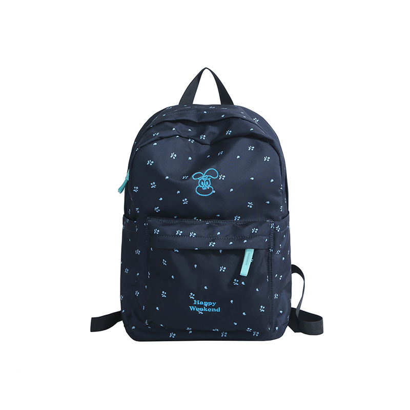 Fresh and light printed single-shoulder bag, high school and junior high school style schoolbag, bow girl backpack, Harajuku travel backpack Item Picture