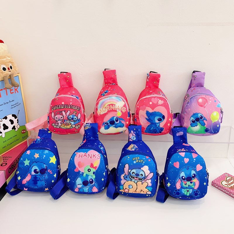 2024 Winter new children's bags: Korean cartoon cute little boy chest bag, girl princess crossbody single-shoulder bag full figure