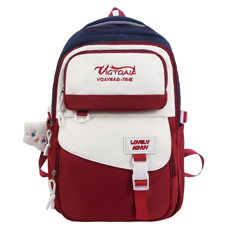 This is a lightweight, color-blocking backpack for girls in grades three to six. It has a large capacity and a high level of appearance. It is a versatile backpack for girls Item Picture